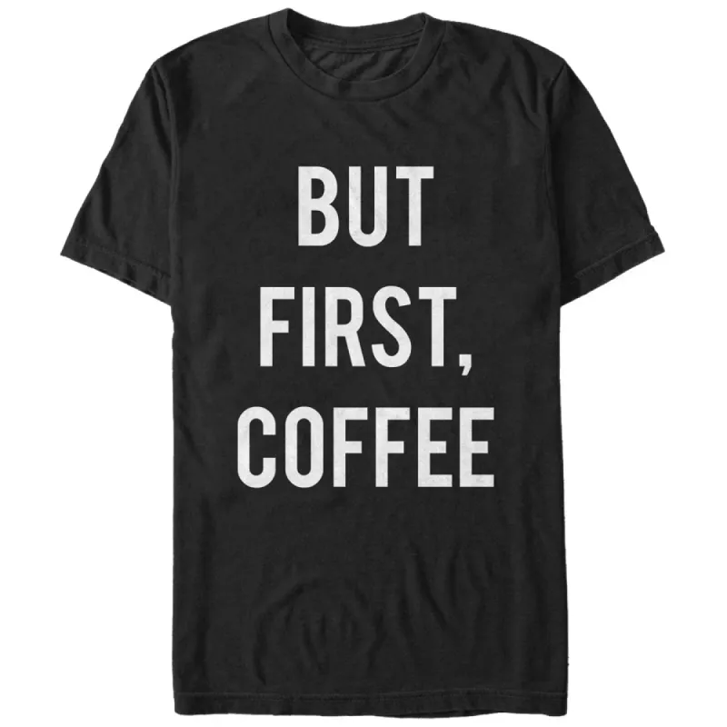 Women's CHIN UP But First Coffee Boyfriend Tee sold by Chin Up Apparel