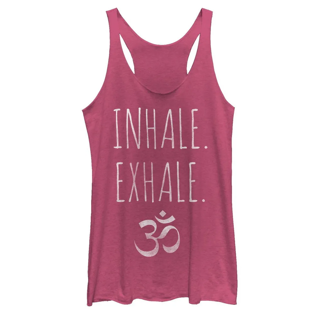 Women's CHIN UP Inhale Exhale Yoga Racerback Tank Top sold by Chin Up Apparel