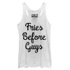 Women's CHIN UP Fries Before Guys Racerback Tank Top sold by Chin Up Apparel