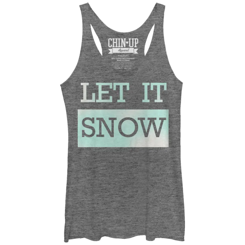 Women's CHIN UP Let it Snow Racerback Tank Top sold by Chin Up Apparel