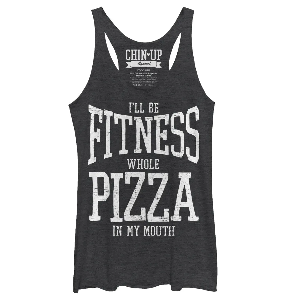 Women's CHIN UP Fitness Whole Pizza Racerback Tank Top sold by Chin Up Apparel