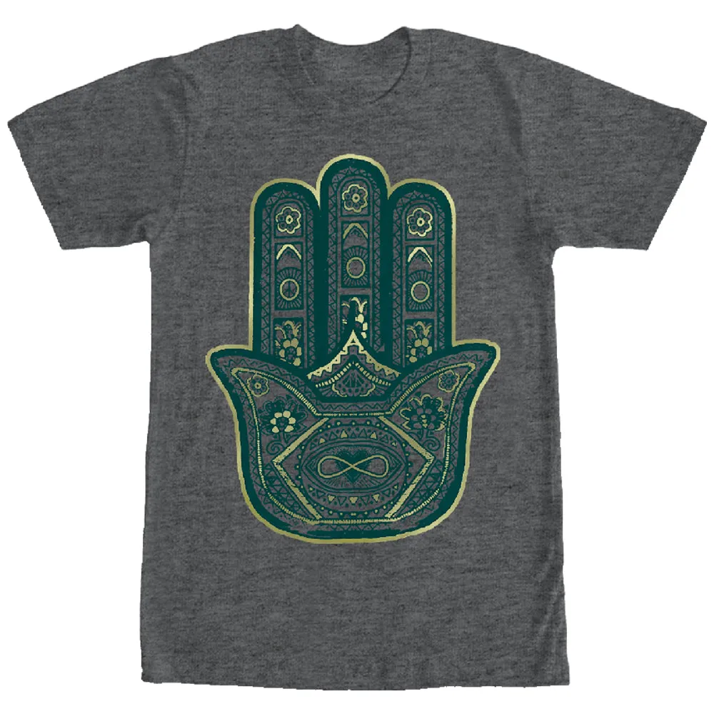 Women's CHIN UP Distressed Hamsa Boyfriend Tee sold by Chin Up Apparel