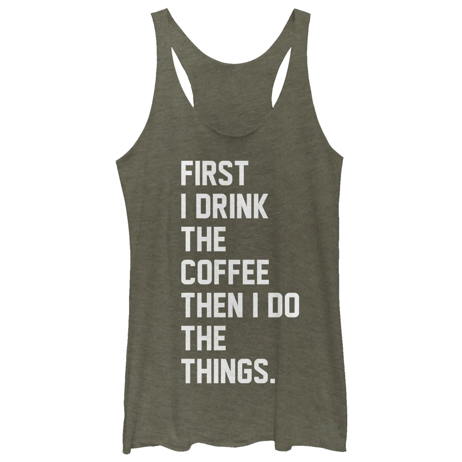 Women's CHIN UP First Coffee Then Things Racerback Tank Top sold by Chin Up Apparel product image thumbnail 3