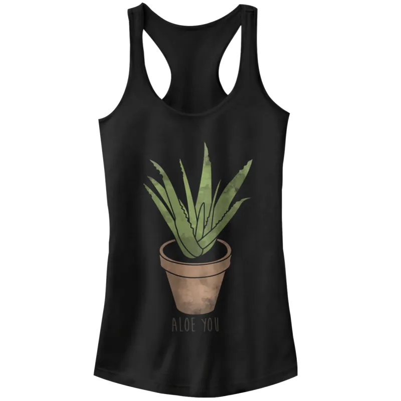 Junior's CHIN UP Valentine's Day Aloe You Racerback Tank Top sold by Chin Up Apparel