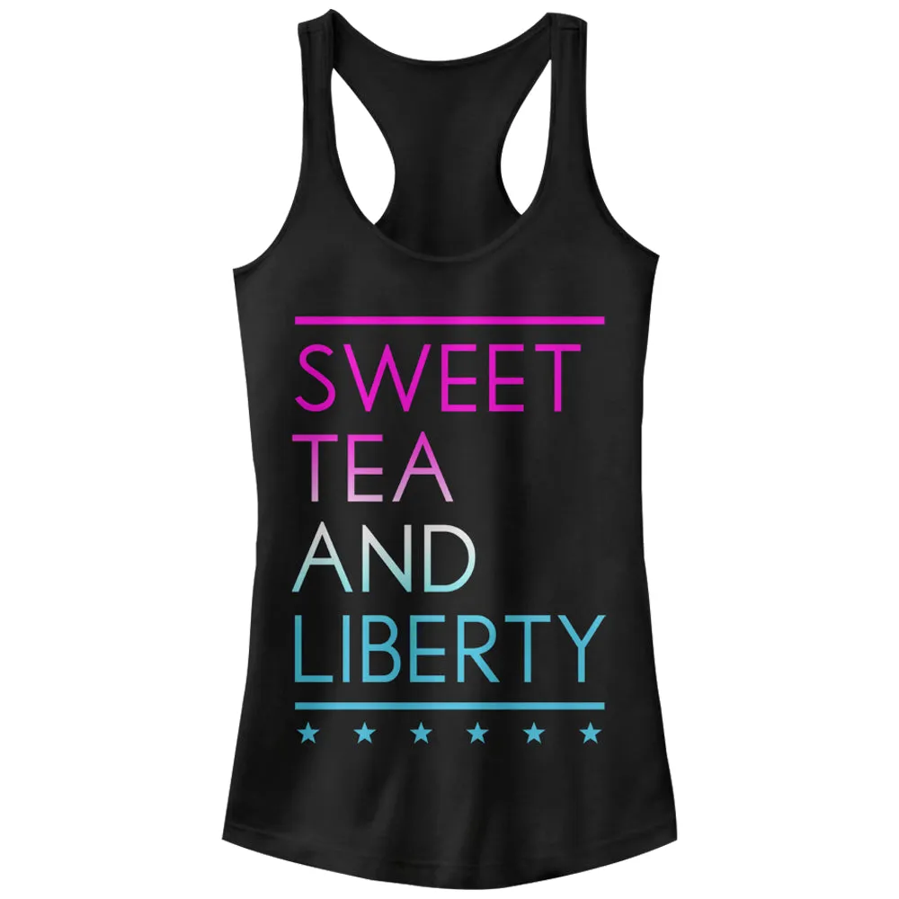 Junior's CHIN UP 4th of July Sweet Tea and Liberty Racerback Tank Top sold by Chin Up Apparel