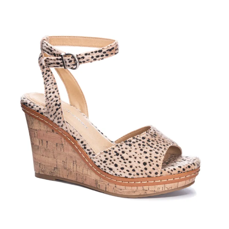 Booming  Wedge Cheetah Sandal sold by Chinese Laundry