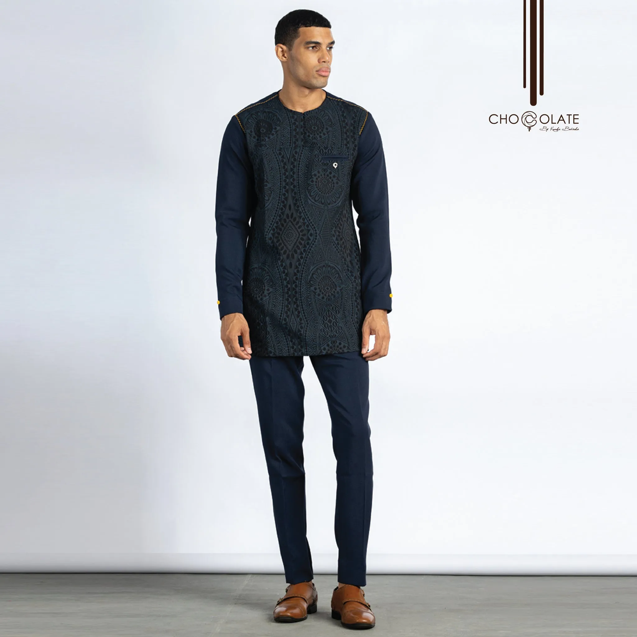 PRE-ORDER Navy Print Kaftan sold by Chocolate