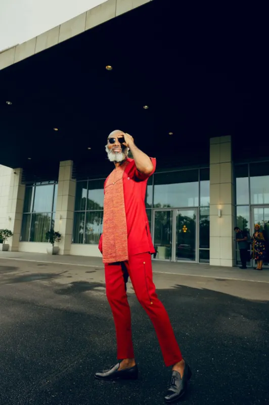 Red Kaftan Top and Down sold by Chocolate