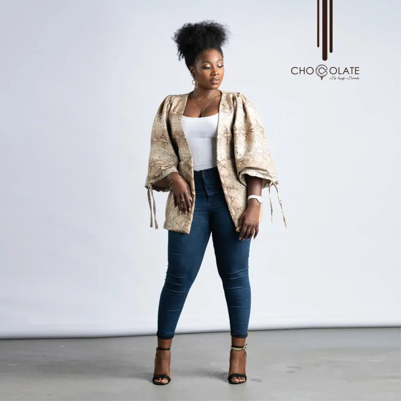 Premium Snake Print Booty Jacket sold by Chocolate