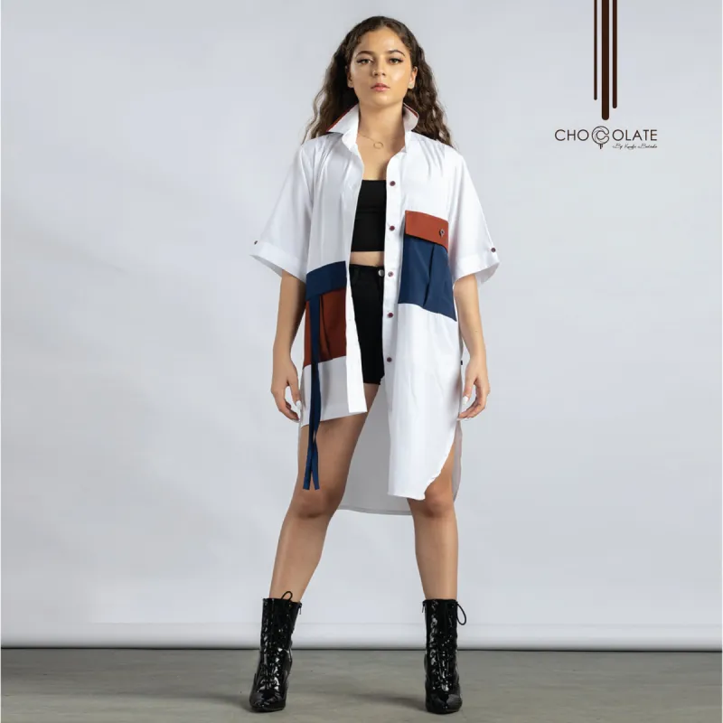 Solid Coloured Shirt Dress (OUT OF STOCK BUT AVAILABLE IN OTHER FABRICS) sold by Chocolate