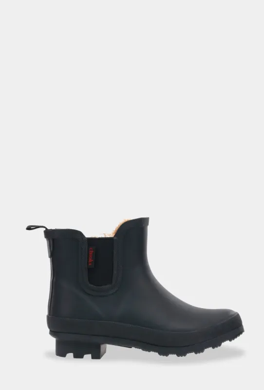 PLUSH CHELSEA RAIN BOOT- BLACK sold by chooka