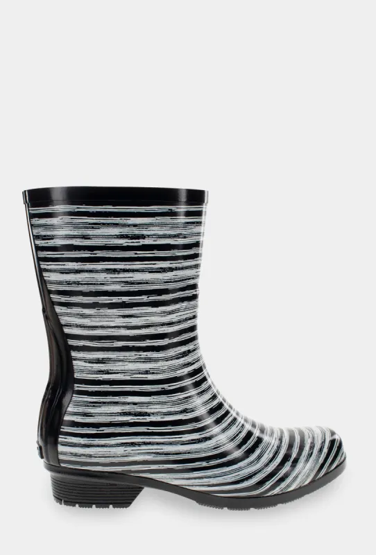 GLOSS DRYBRUSH MID RAIN BOOT - BLACK sold by chooka