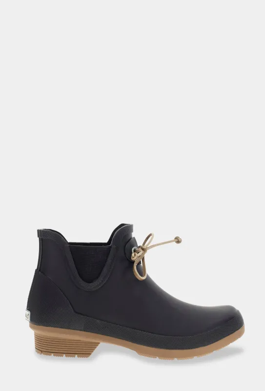 DOWNTOWN TIE ANKLE RAIN BOOT- BLACK sold by chooka