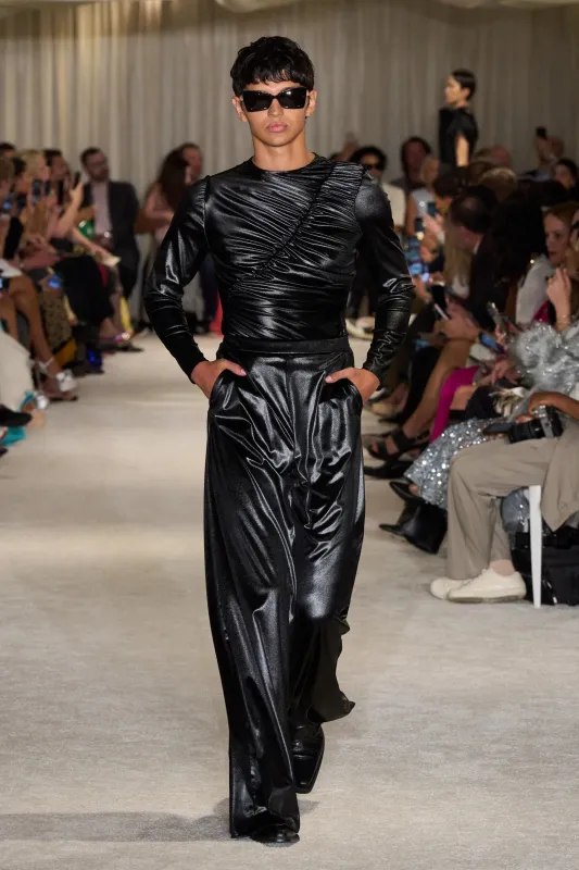 Liquid Velvet Wide Leg Trouser sold by Christian Siriano