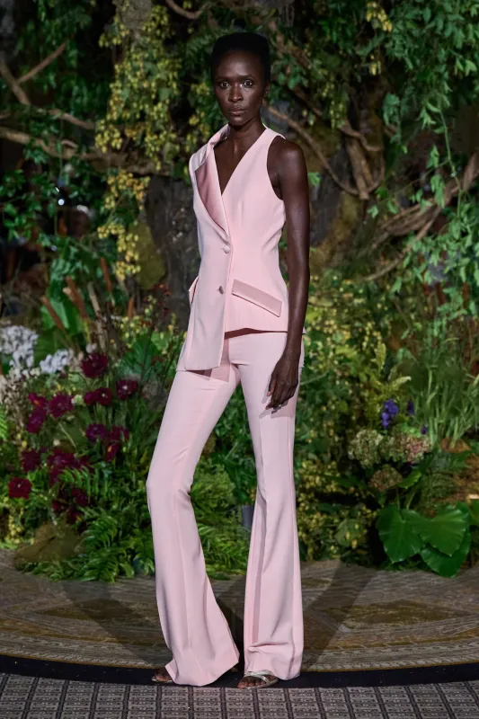 PINK FLARE TROUSERS made by Christian Siriano