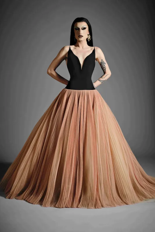 Drop Waist Pleated Tulle Ball Gown sold by Christian Siriano