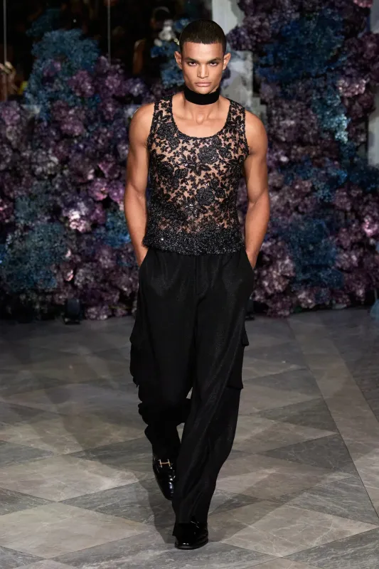 Floral Lace Tank Top sold by Christian Siriano