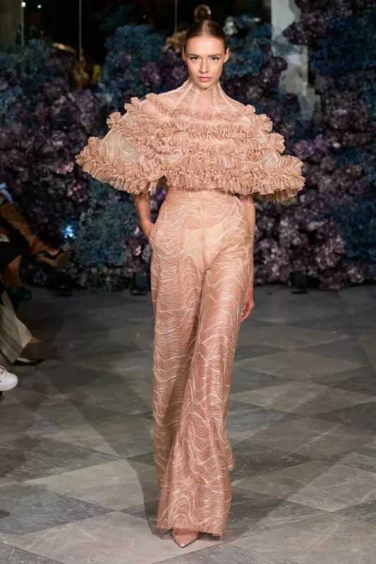 Abstract Tulle Flare Trouser made by Christian Siriano