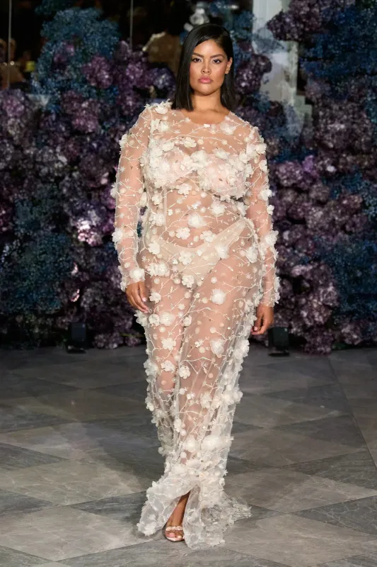 Sheer Floral Gown sold by Christian Siriano