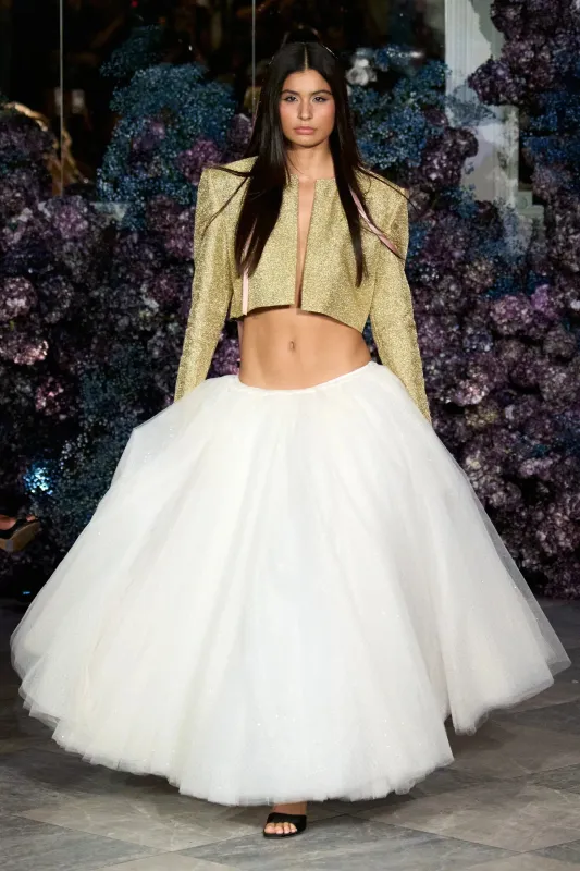White and Gold Sparkle Tulle Skirt sold by Christian Siriano