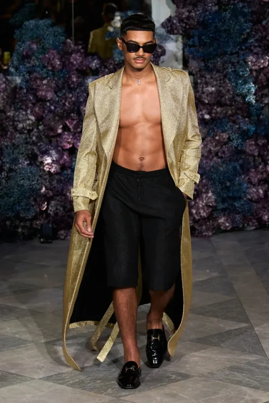Black Textured Shorts made by Christian Siriano