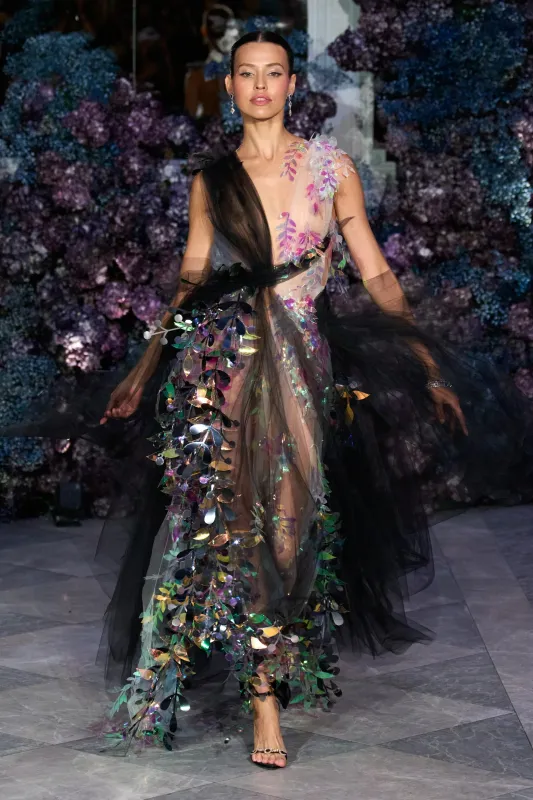 Draped Tulle Gown with Iridescent Ribbon Detail sold by Christian Siriano