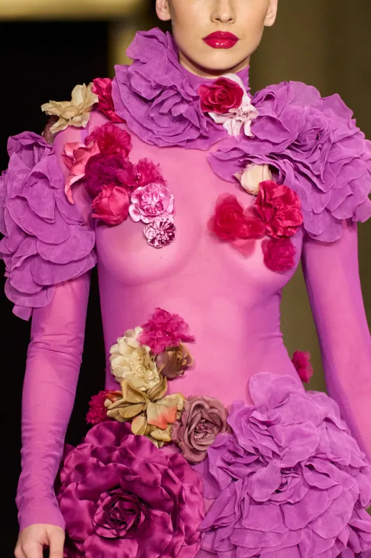 Floral Appliqué Mesh Gown sold by Christian Siriano