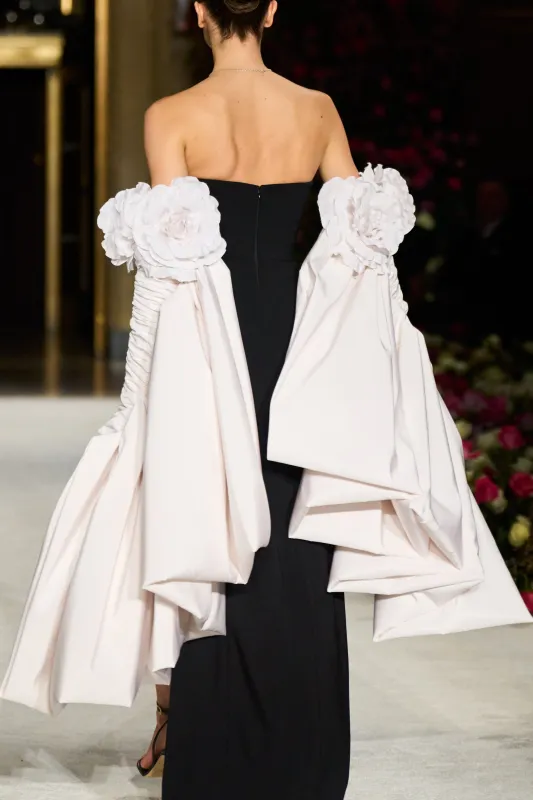 Strapless Cascading Rose Sleeve Gown made by Christian Siriano