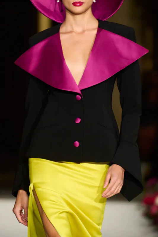 Oversized Satin Lapel Blazer made by Christian Siriano