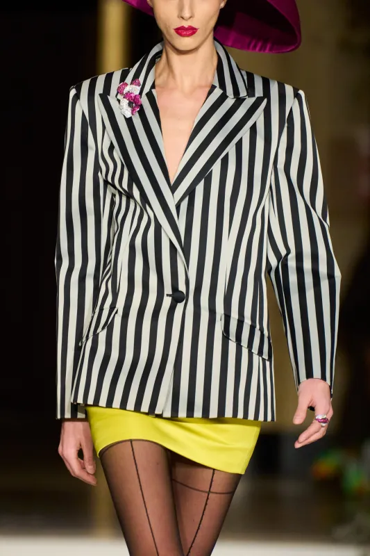 Black and White Stripe Oversized Blazer sold by Christian Siriano