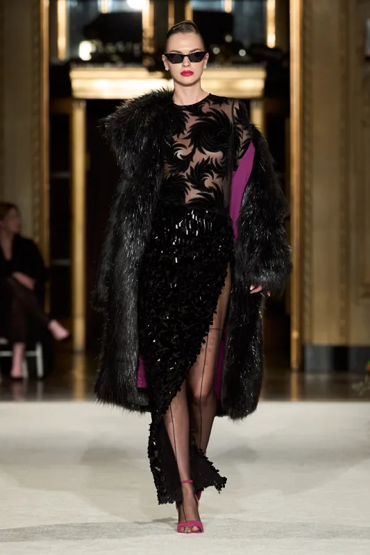 Burnout Velvet Long Sleeve Top sold by Christian Siriano