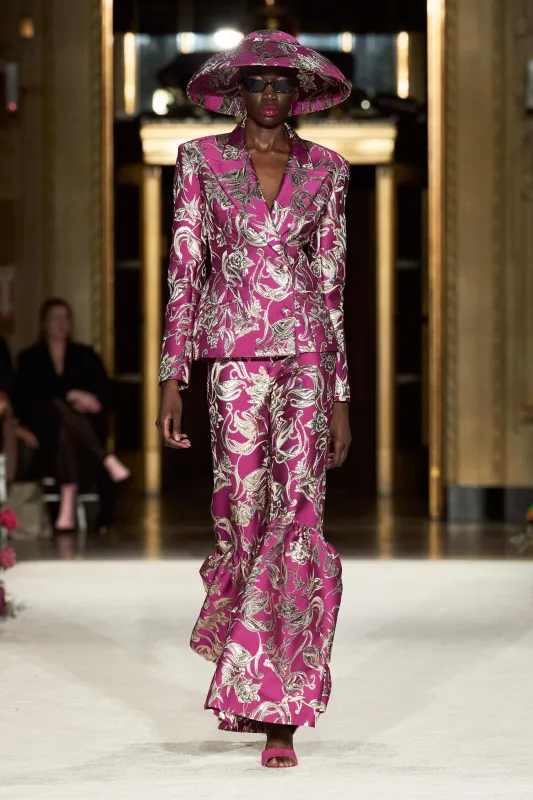 Brocade Bell Hem Trouser made by Christian Siriano