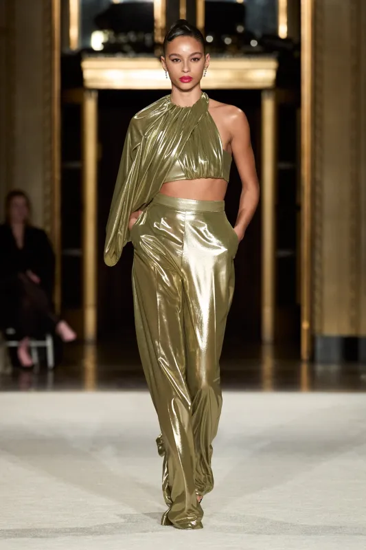 Lamé Wide Leg Trouser sold by Christian Siriano