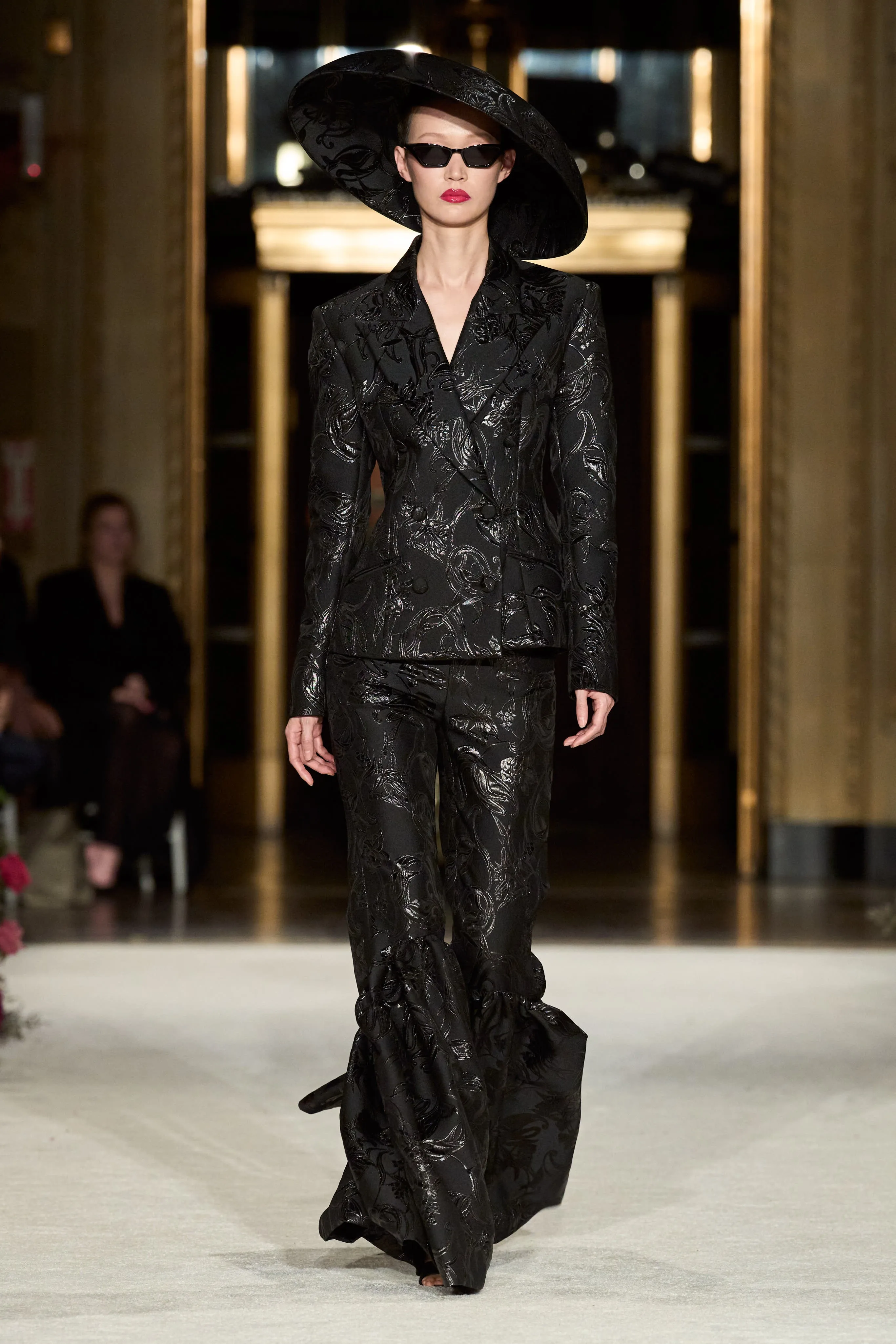 Double Breasted Black Metallic Brocade Blazer sold by Christian Siriano product image thumbnail 2