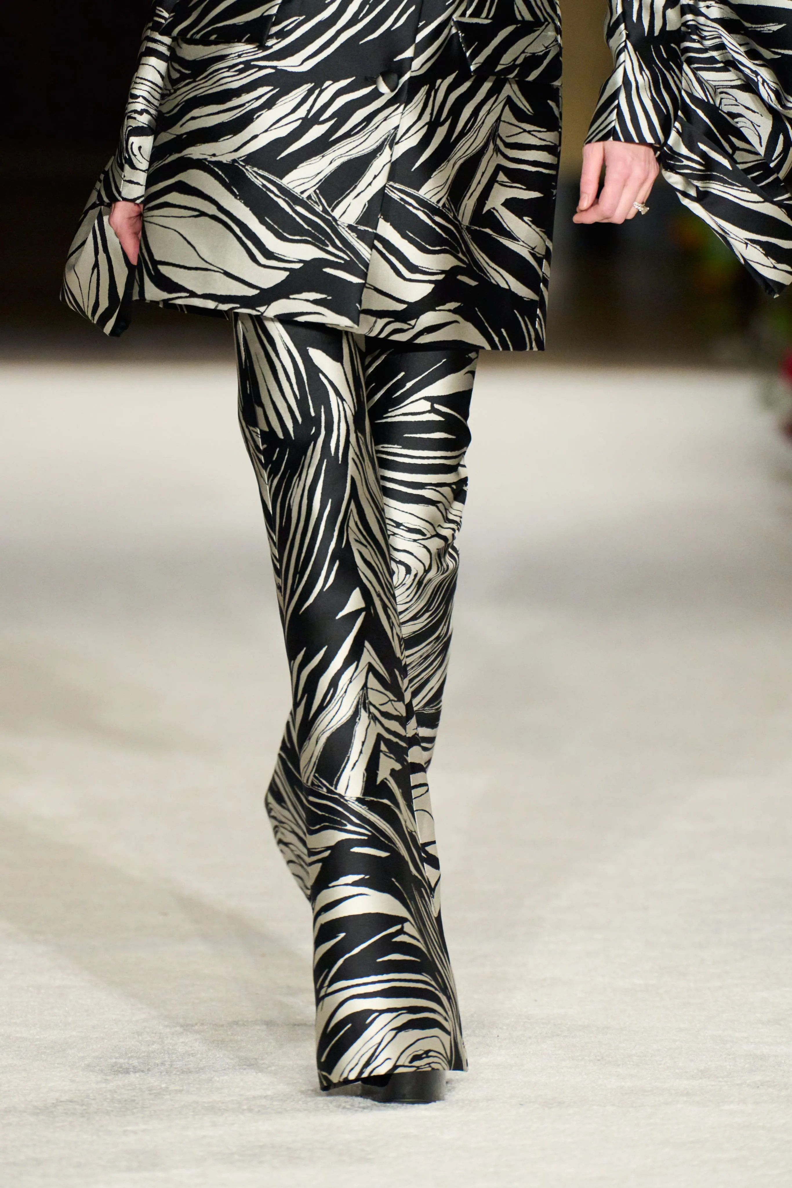 Metallic Rose Print Flare Trouser sold by Christian Siriano product image thumbnail 2