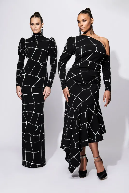 Asymmetrical Ruffle Hem Dress made by Christian Siriano