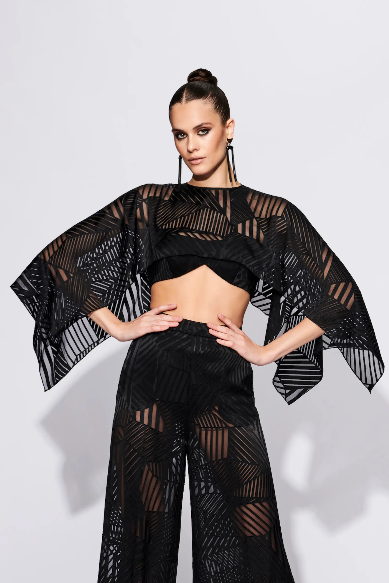 Cropped Flutter Sleeve Top sold by Christian Siriano product image thumbnail 2
