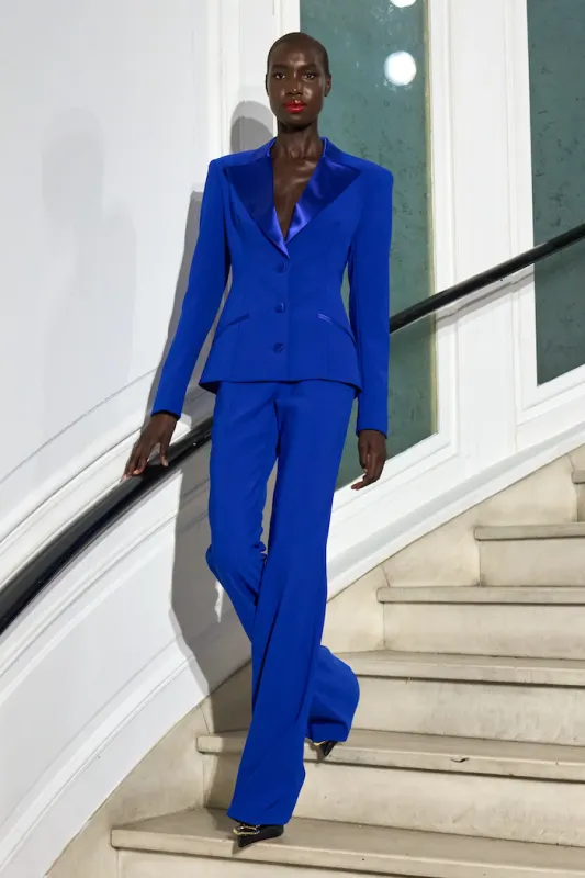 Cobalt Flare Trouser made by Christian Siriano