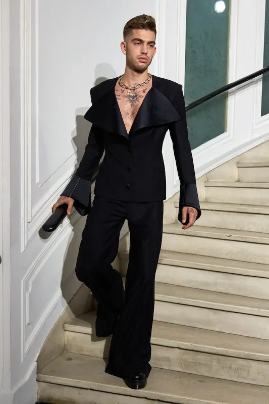 Black Wide Leg Trousers made by Christian Siriano