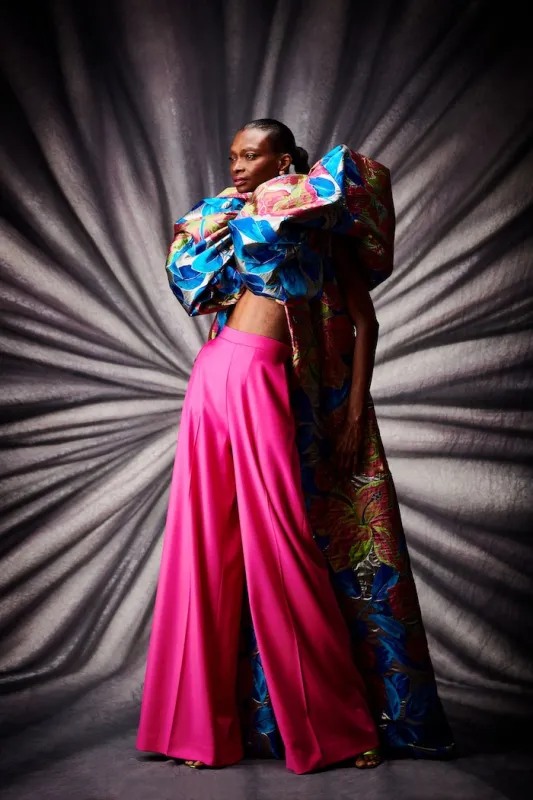 Fuchsia Wide Leg Trousers sold by Christian Siriano