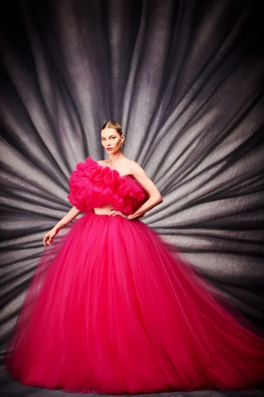 Fuchsia Tulle Ball Skirt sold by Christian Siriano