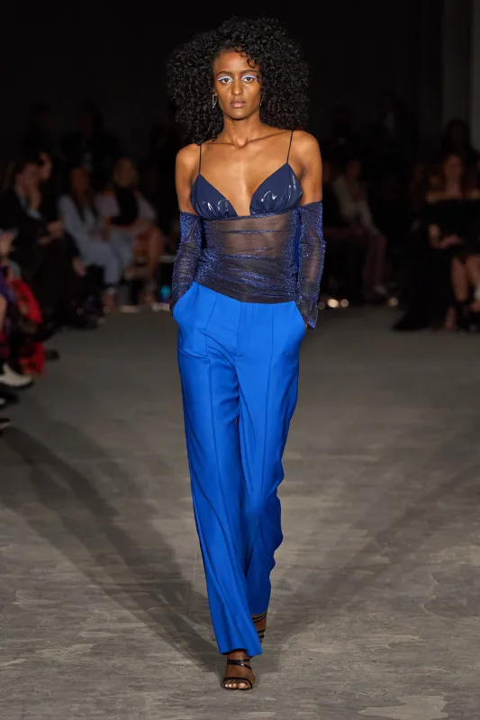 Cobalt Straight Leg Trouser made by Christian Siriano