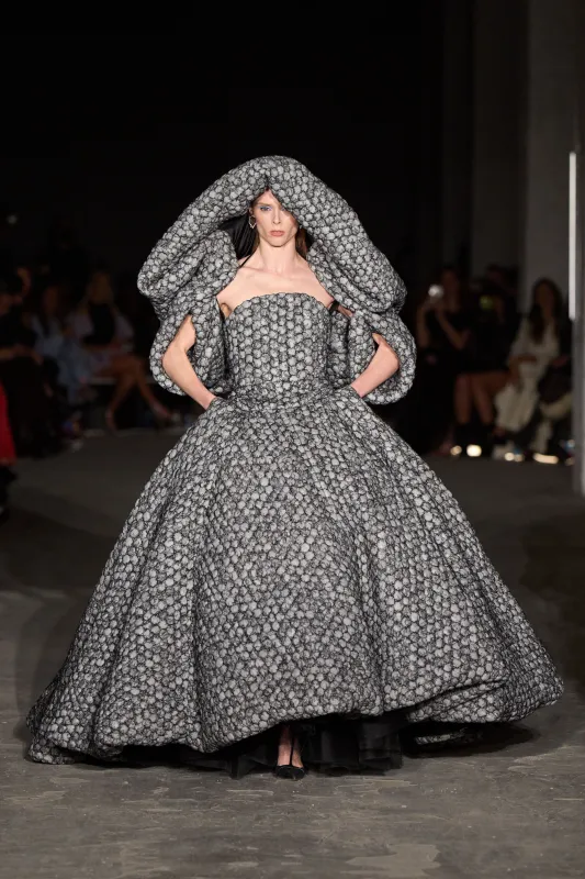 Quilted Lace Strapless Ball Gown made by Christian Siriano