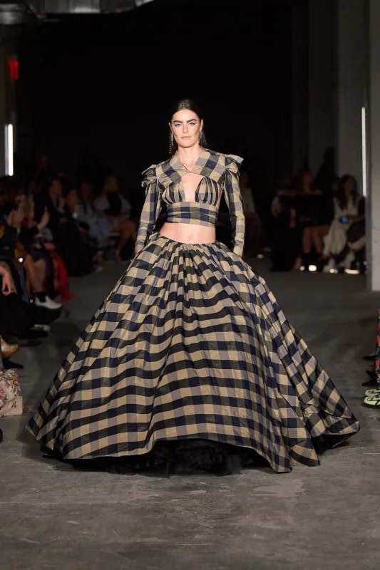 Plaid Ball Skirt made by Christian Siriano