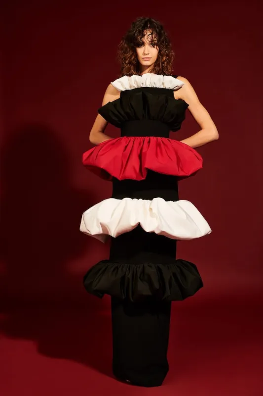 Tiered Multi Colored Bubble Gown made by Christian Siriano