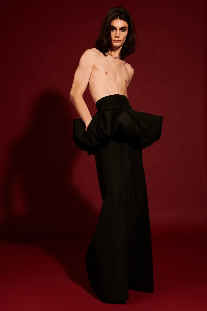 Bubble Peplum Tuxedo Trousers sold by Christian Siriano