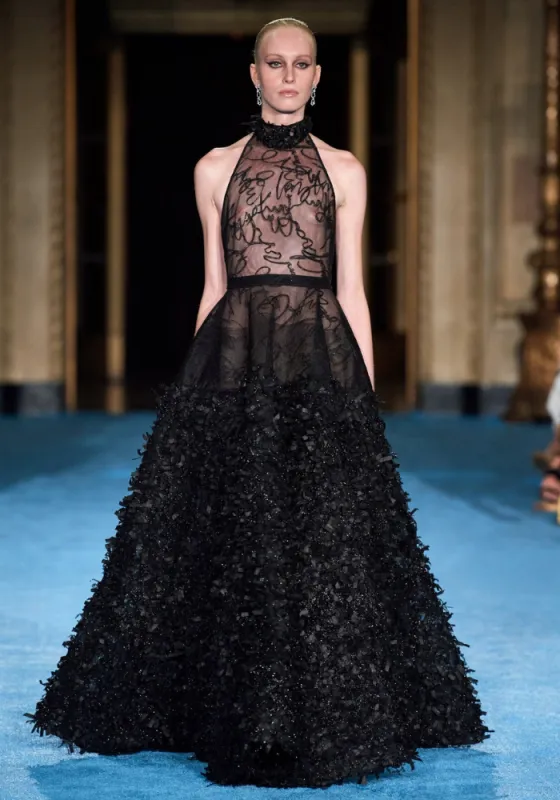 Siriano Signature Halter Gown with Ribbon Tulle made by Christian Siriano
