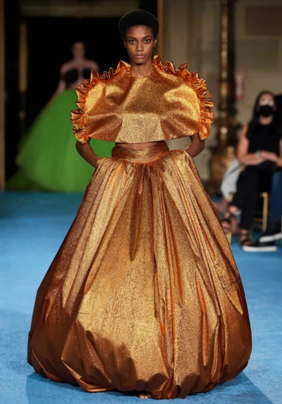 Metallic Foil Bubble Gown Skirt made by Christian Siriano