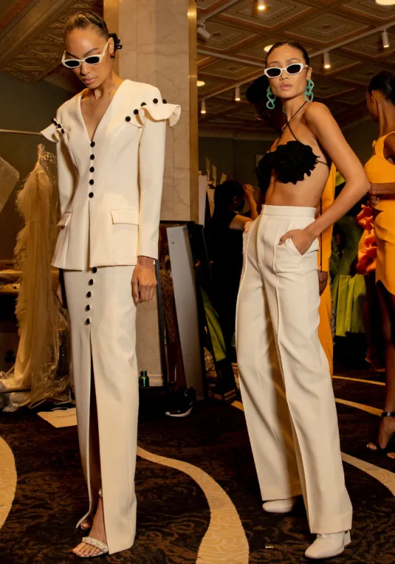 Column Skirt with Slit made by Christian Siriano