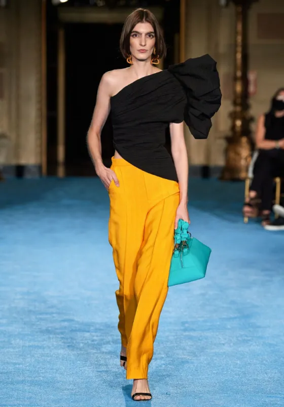 Textured Linen Tapered Trouser sold by Christian Siriano